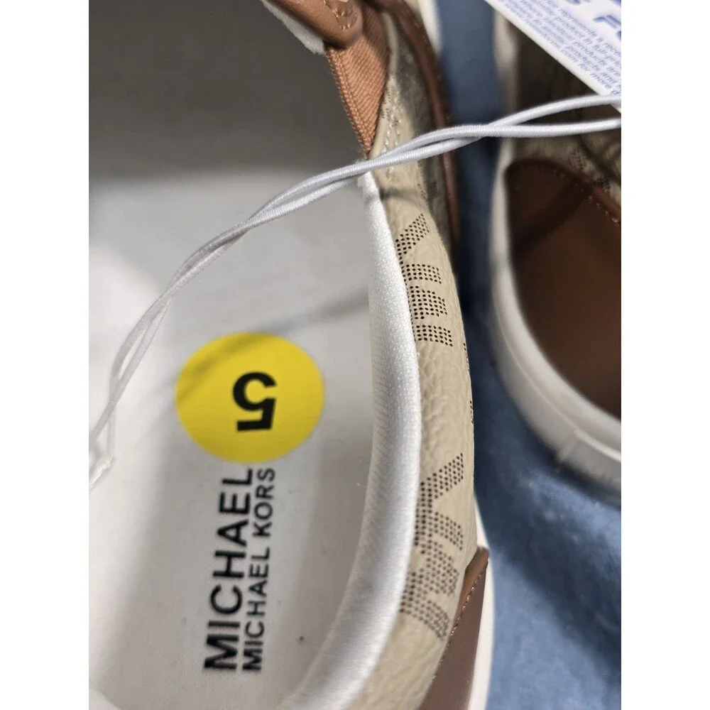 Michael Kors Women's New NOA Slip On Sneaker -Tan Jacquard Size 5M